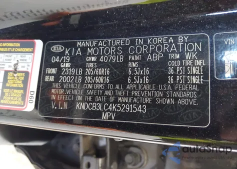 2019 Kia Niro Fe z USA, uszkodzony, nr VIN KNDCB3LC4K5291543